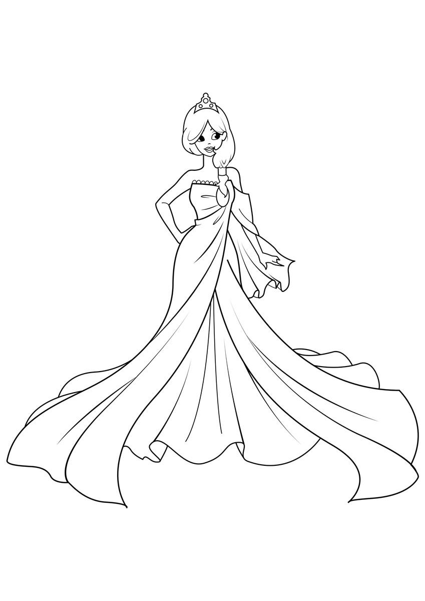 Malvorlage  prinzessin auf der party