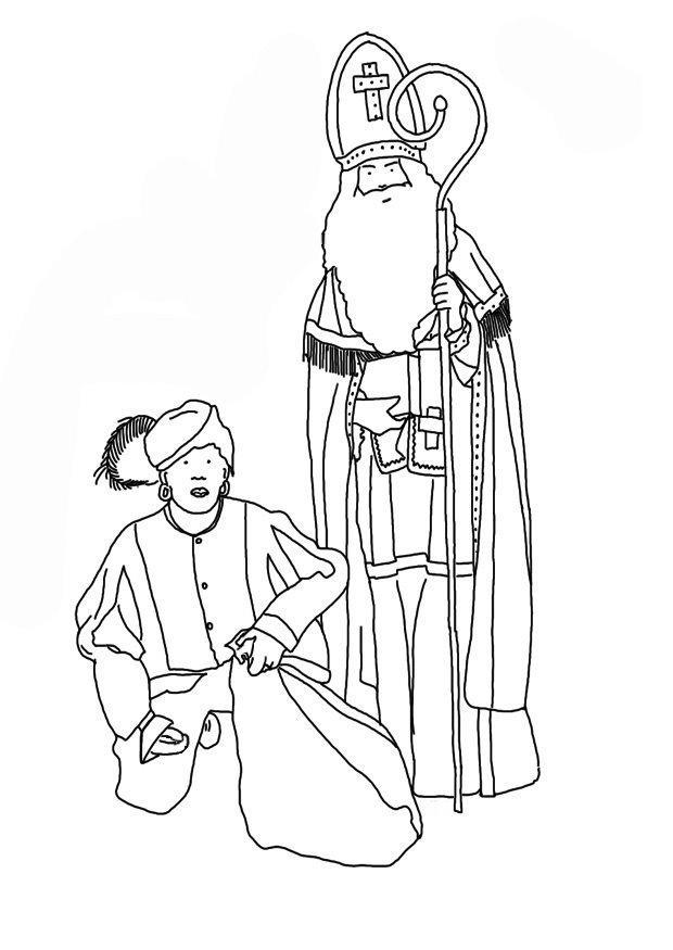 Malvorlage  sankt nikolaus und knecht ruprecht