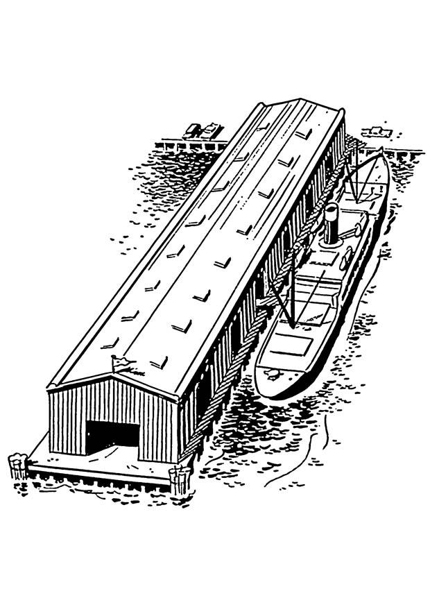 Malvorlage  schiffsanlegestelle