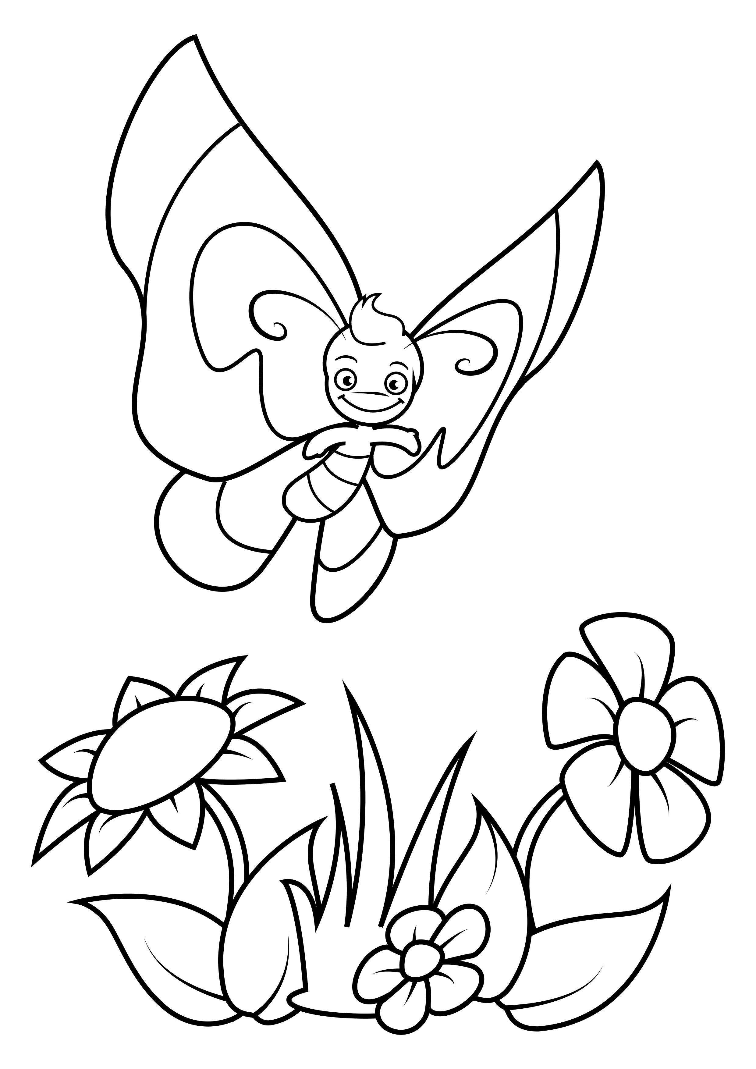 Malvorlage  schmetterling A¼ber blumen
