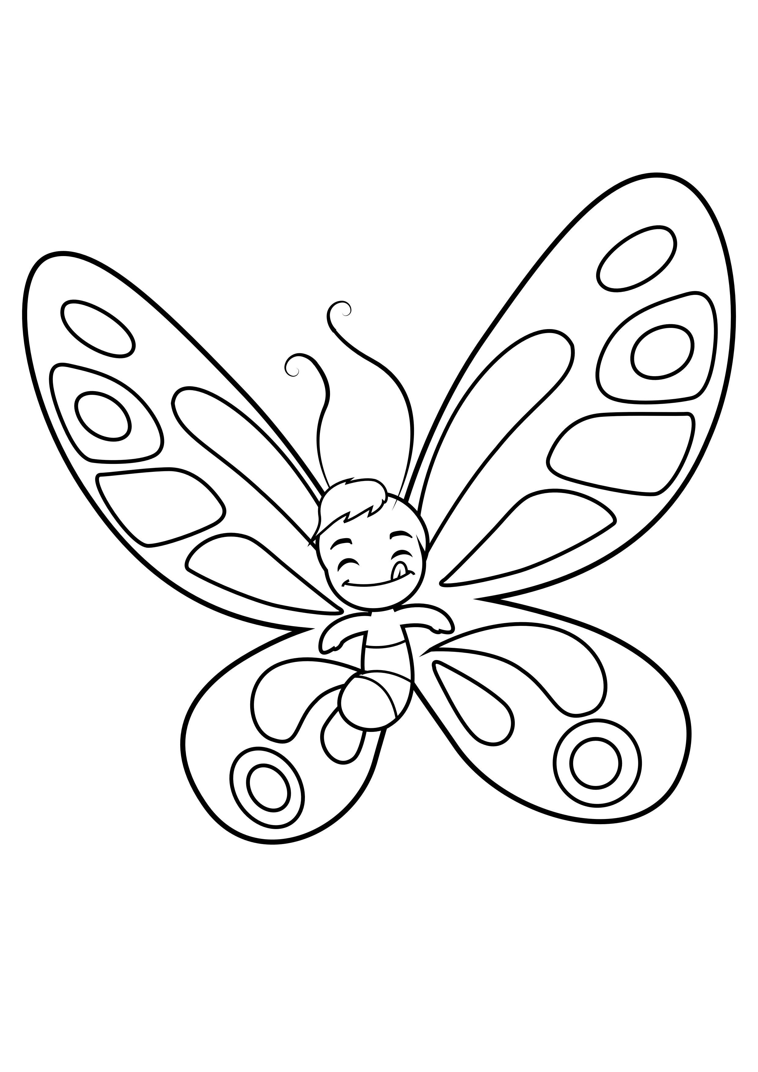Malvorlage  schmetterling hat gegessen