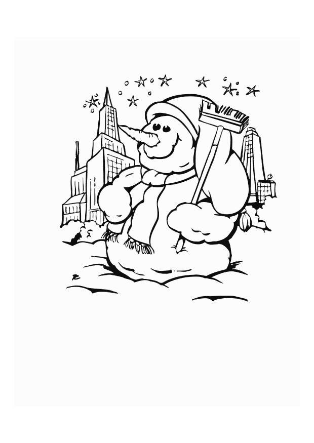 Malvorlage  schneemann