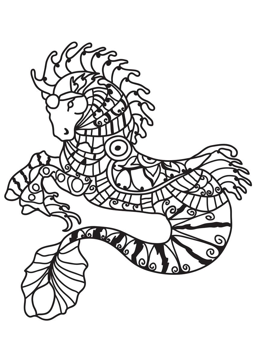 Malvorlage  seepferdchen
