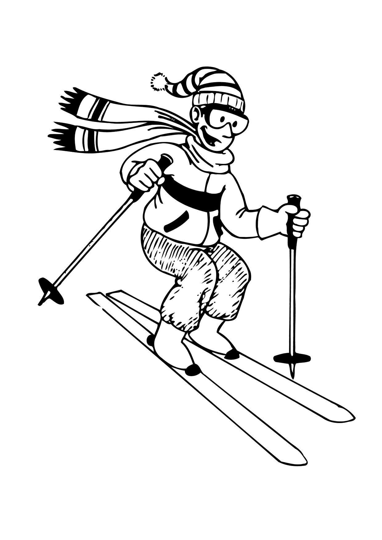 Malvorlage  skifahren