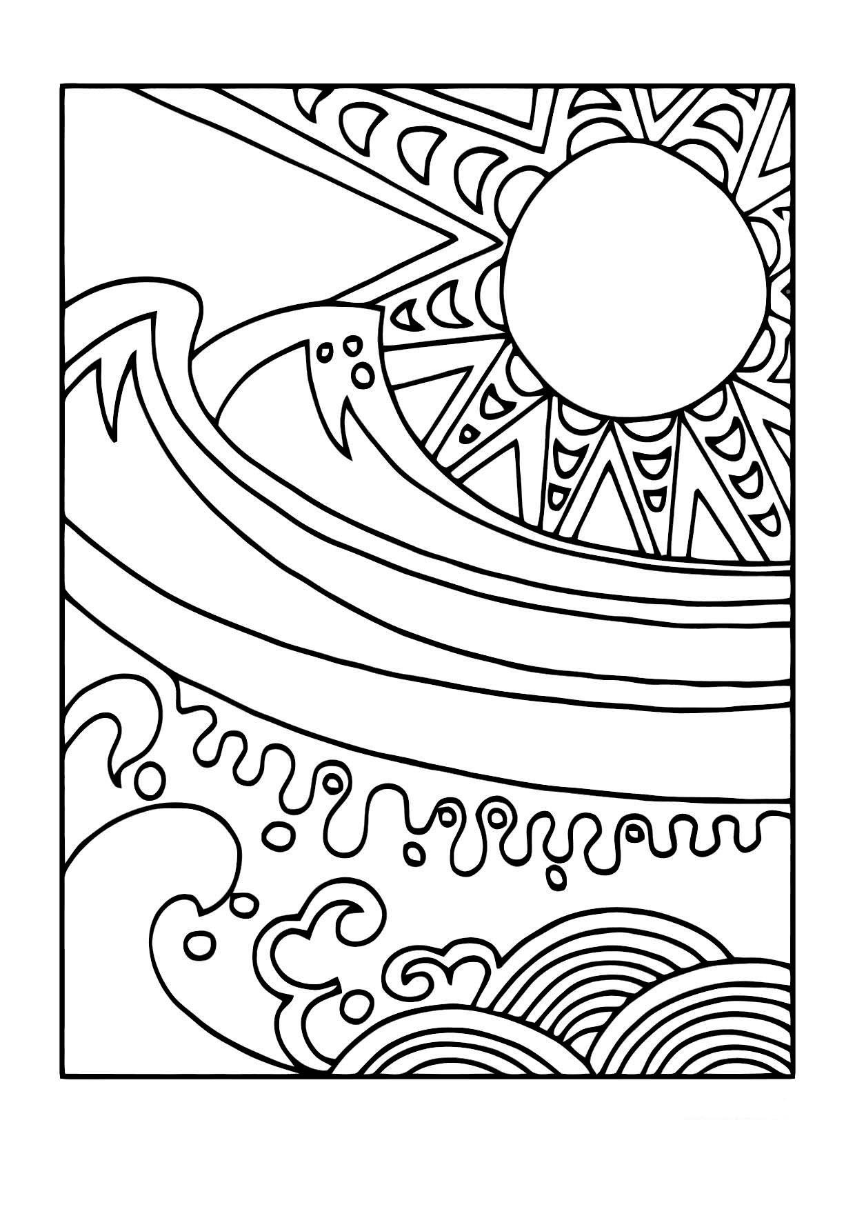 Malvorlage  sonne und meer