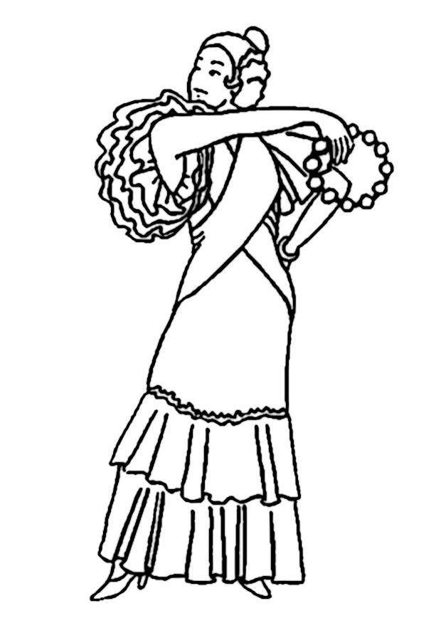 Malvorlage  spanische frau