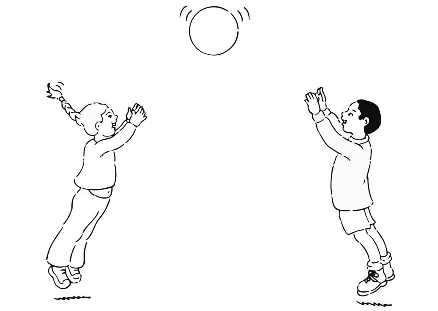 Malvorlage  spielen mit dem ball