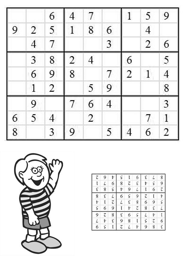 Malvorlage  sudoku - junge