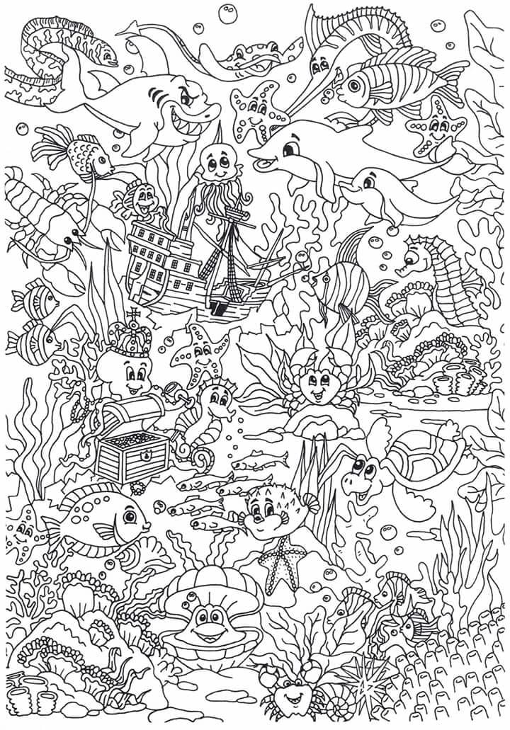 Malvorlage  tiere im meer