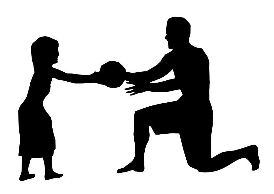 Malvorlage  vater mit sohn