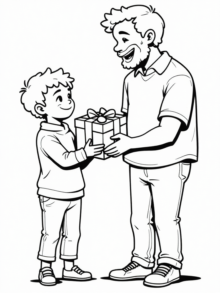Malvorlage  vatertag sohn und vater