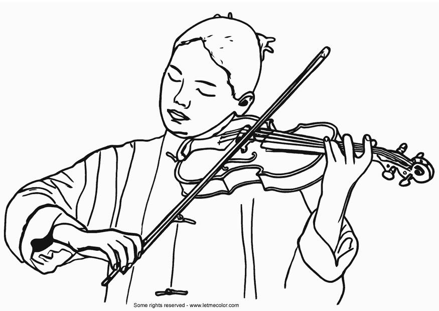Malvorlage  violinistin