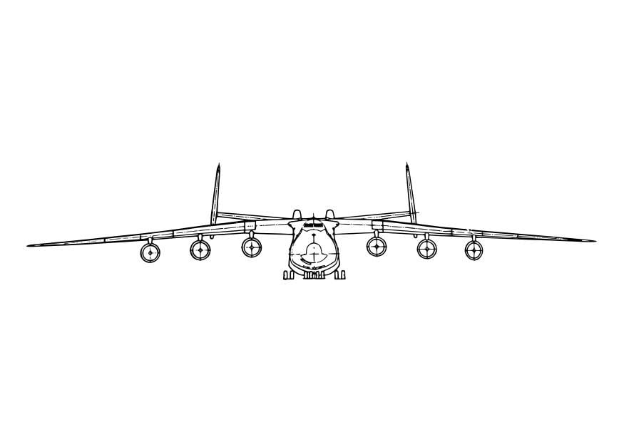 Malvorlage  vorderansicht flugzeug