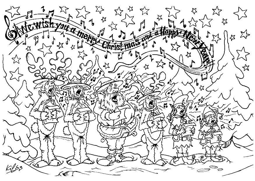 Malvorlage  weihnachtschor