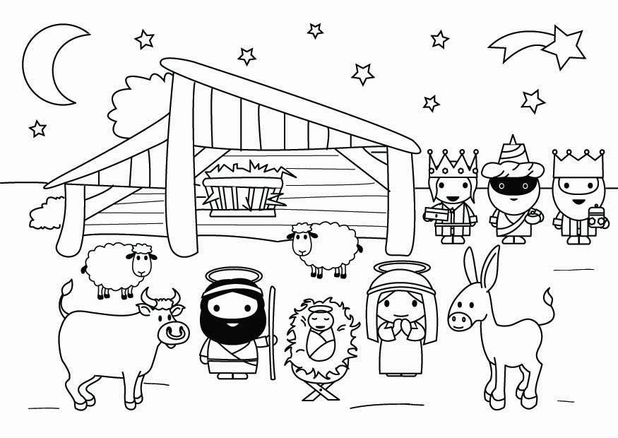 Malvorlage  weihnachtskrippe
