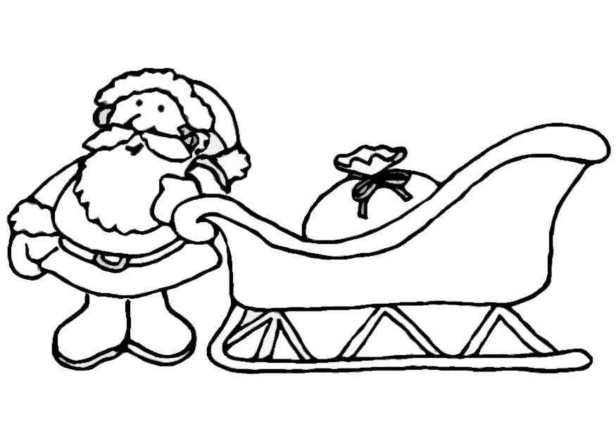 Malvorlage  weihnachtsmann mit schlitten