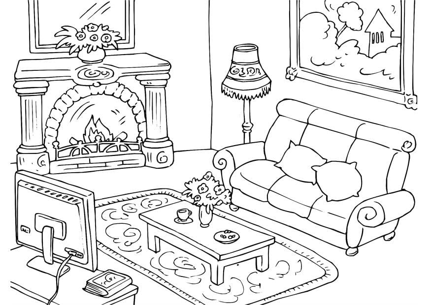 Malvorlage  wohnzimmer
