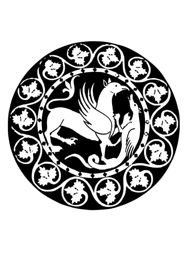 mandala greif und drache Malvorlage mandala greif und drache