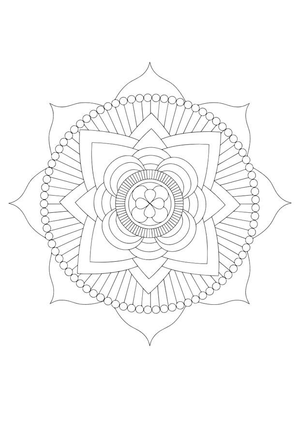 Malvorlage mandala - lotus
