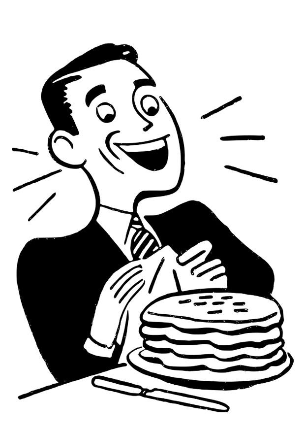 mann mit pfannkuchen Malvorlage mann mit pfannkuchen