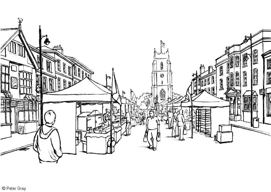 Malvorlage markt