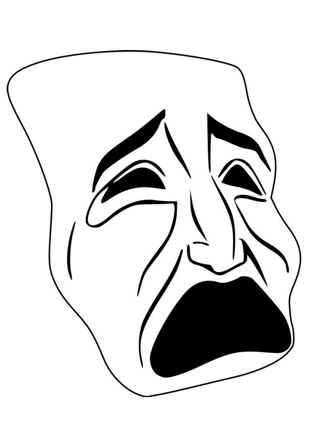 maske - weinen Malvorlage maske - weinen