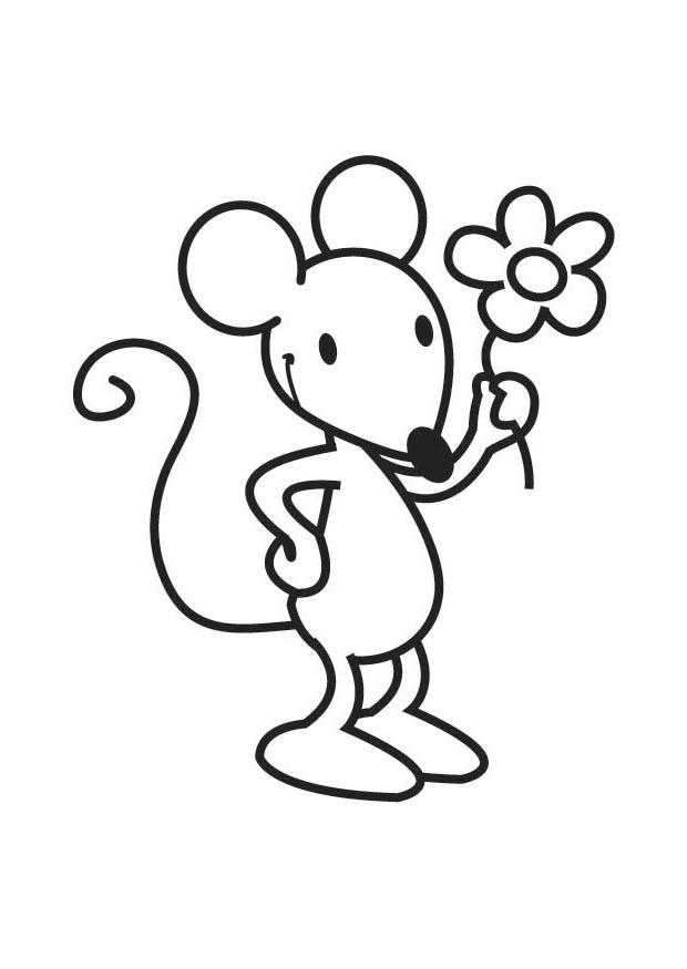 maus mit blume Malvorlage maus mit blume