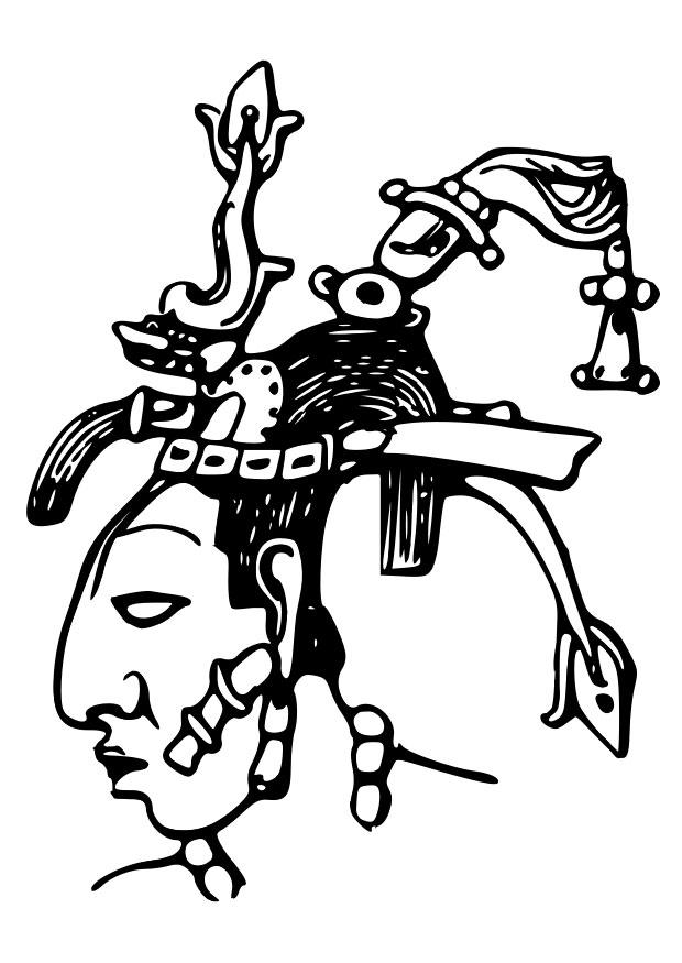 maya - pacal Malvorlage maya - pacal