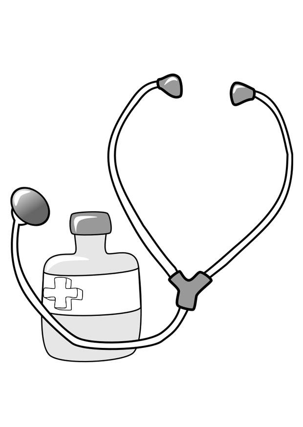 Malvorlage medizin und stethoskop