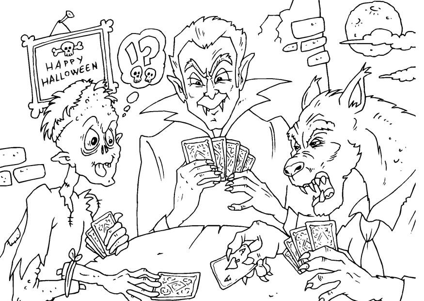 Malvorlage monster kartenspiel