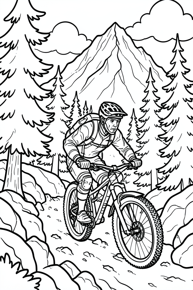 mountainbiker Malvorlage mountainbiker