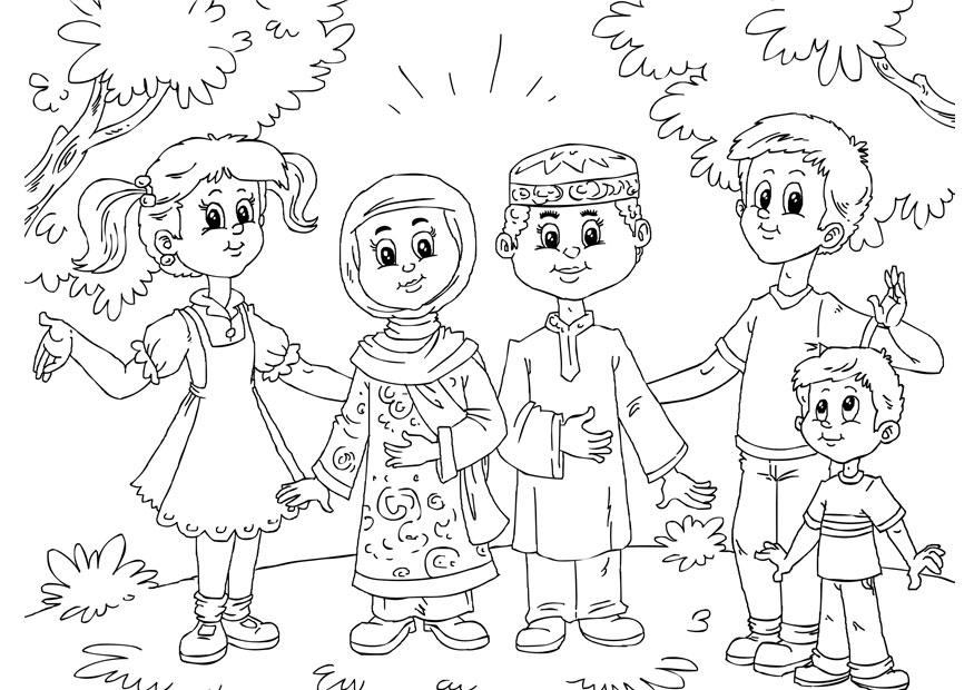 Malvorlage muslimische kinder bei kindern aus dem westen