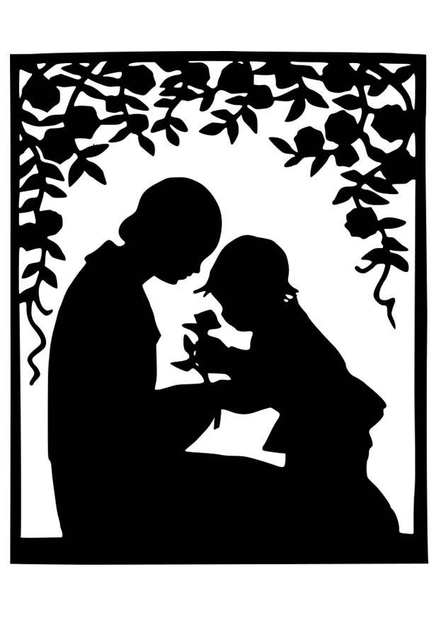 mutter und kind Malvorlage mutter und kind