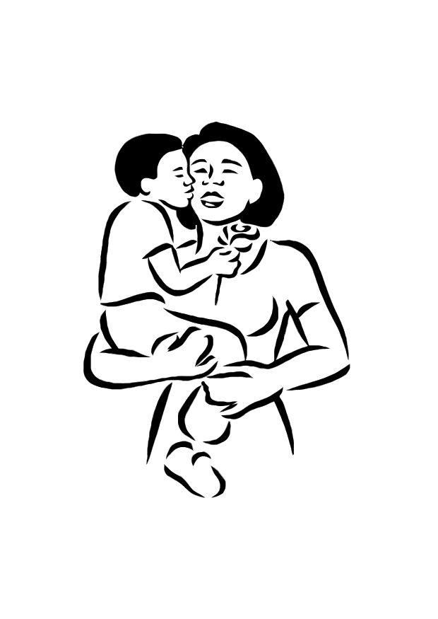 Malvorlage mutter und sohn