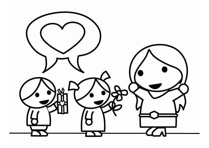 muttertag mit kindern Malvorlage muttertag mit kindern
