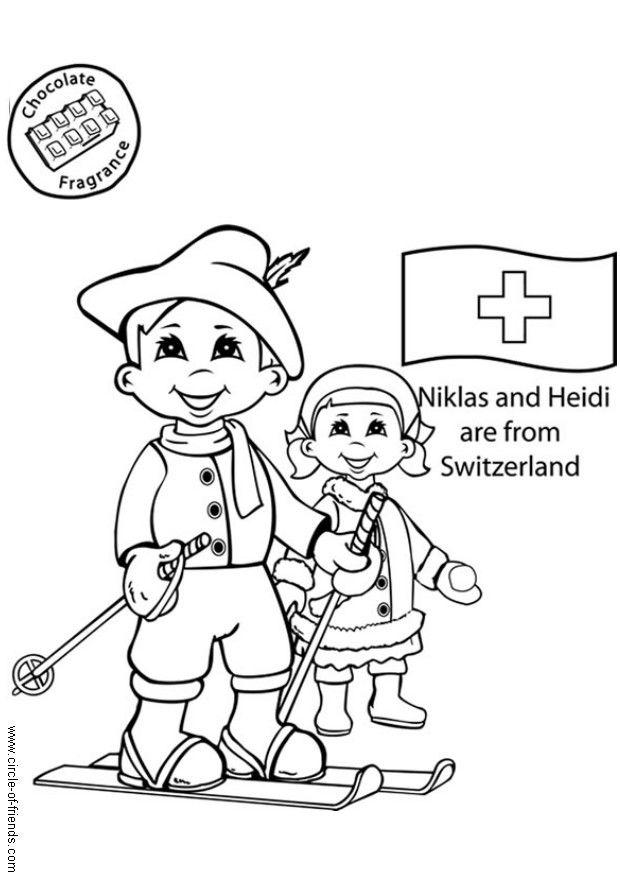 niklas und heidi aus der schweiz Malvorlage niklas und heidi aus der schweiz