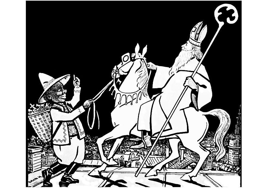Malvorlage nikolaus und schwarzer peter