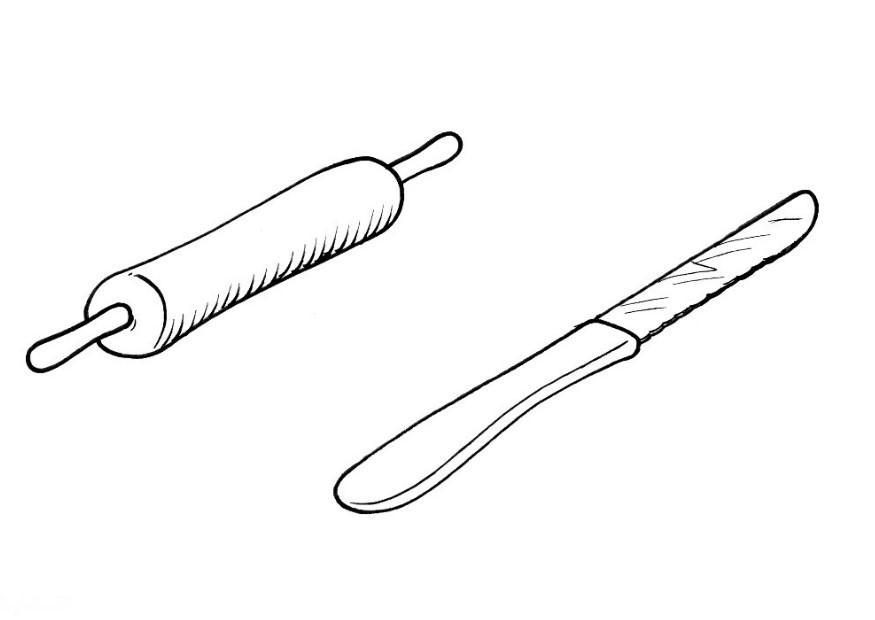 nudelholz und messer Malvorlage nudelholz und messer