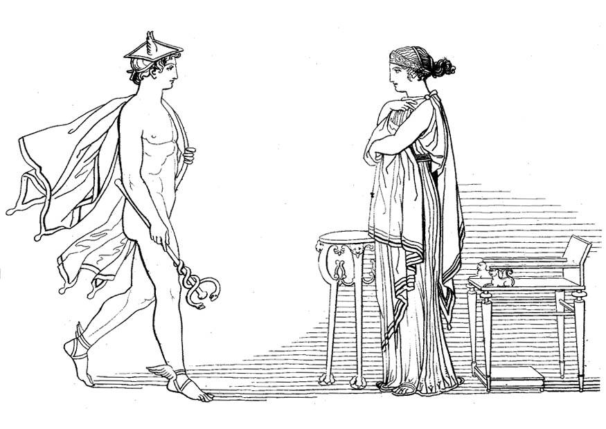 odysseus - hermes befielt calypso die freilassung von odysseus Malvorlage odysseus - hermes befielt calypso die freilassung von odysseus