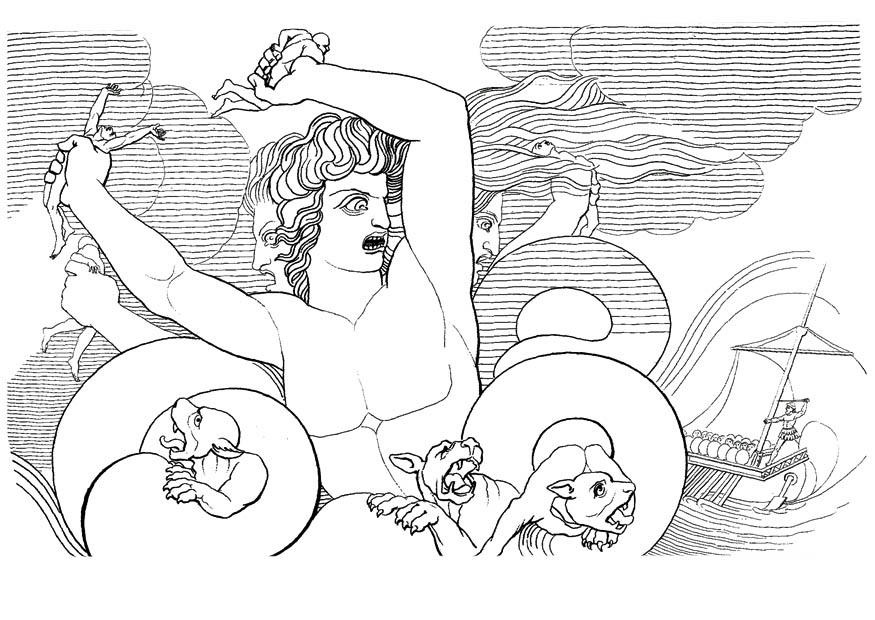 odysseus - scylla Malvorlage odysseus - scylla