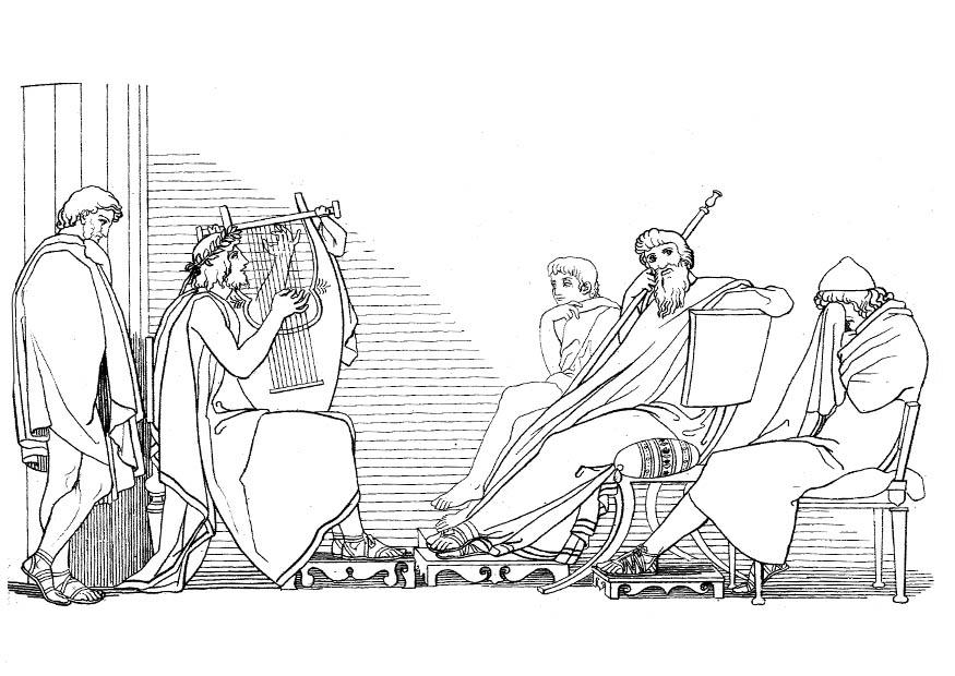 odysseus und demodocus Malvorlage odysseus und demodocus