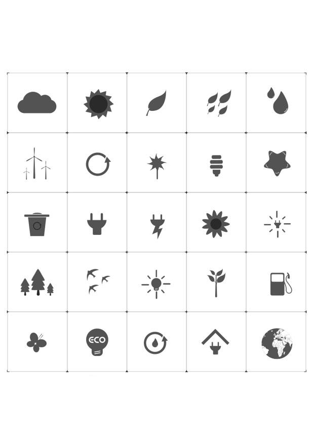 Malvorlage A¶kologische icons