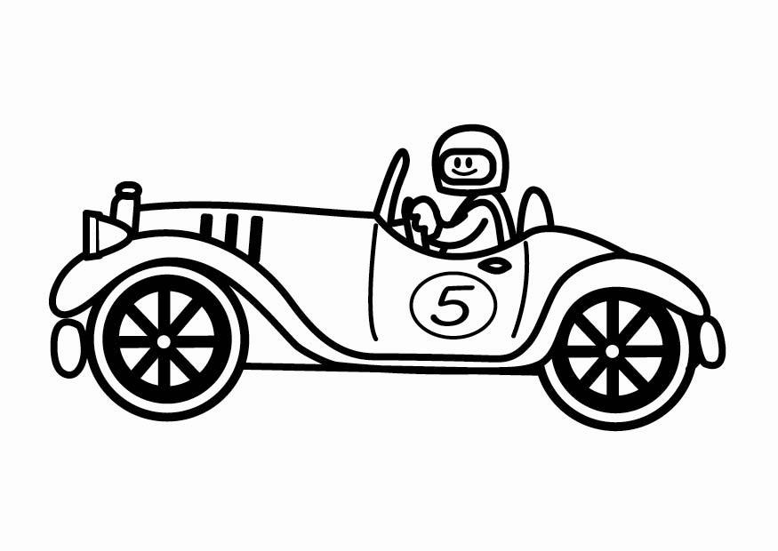 Malvorlage oldtimer rennauto