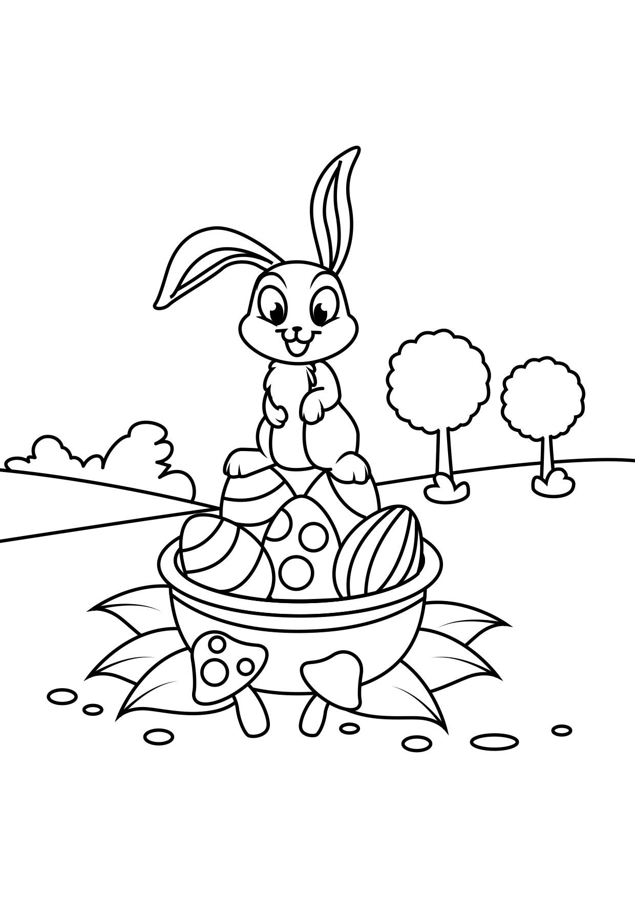 osterhase auf osterkorb Malvorlage osterhase auf osterkorb