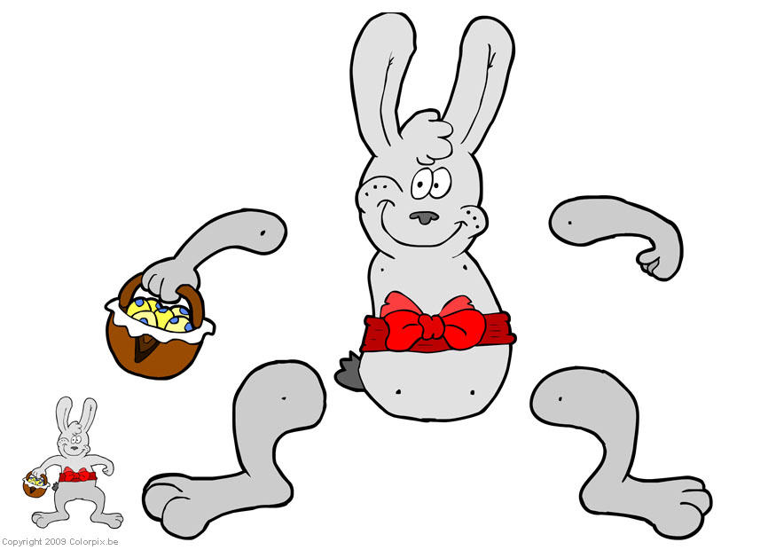 osterhase - marionette Basteln osterhase - marionette