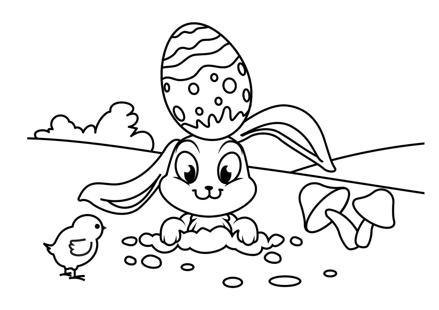 osterhase mit kA¼ken Malvorlage osterhase mit kA¼ken