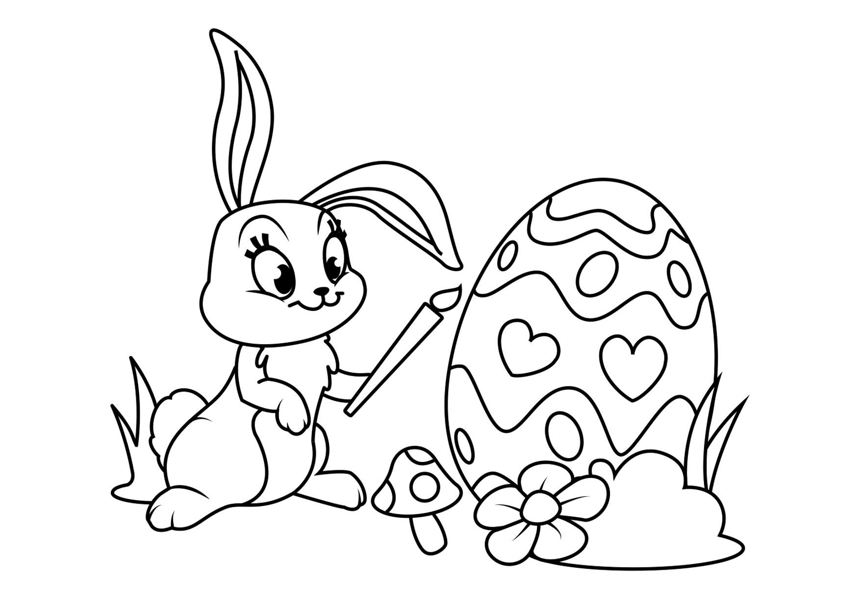 osterhase mit osterei Malvorlage osterhase mit osterei