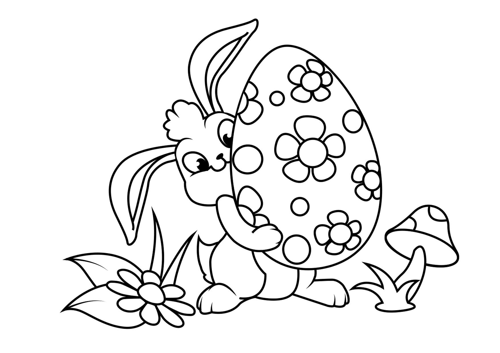 osterhase mit osterei Malvorlage osterhase mit osterei