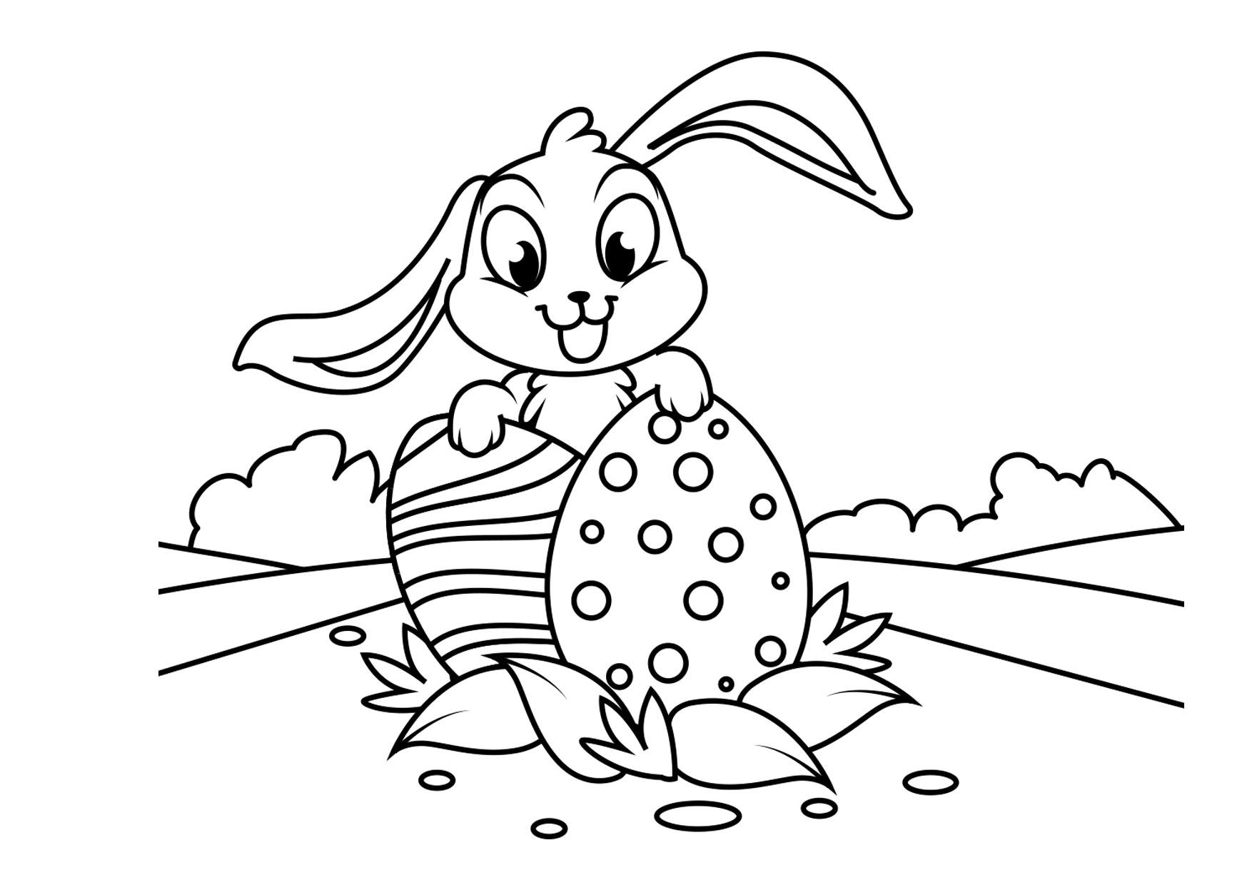 osterhase mit ostereiern Malvorlage osterhase mit ostereiern