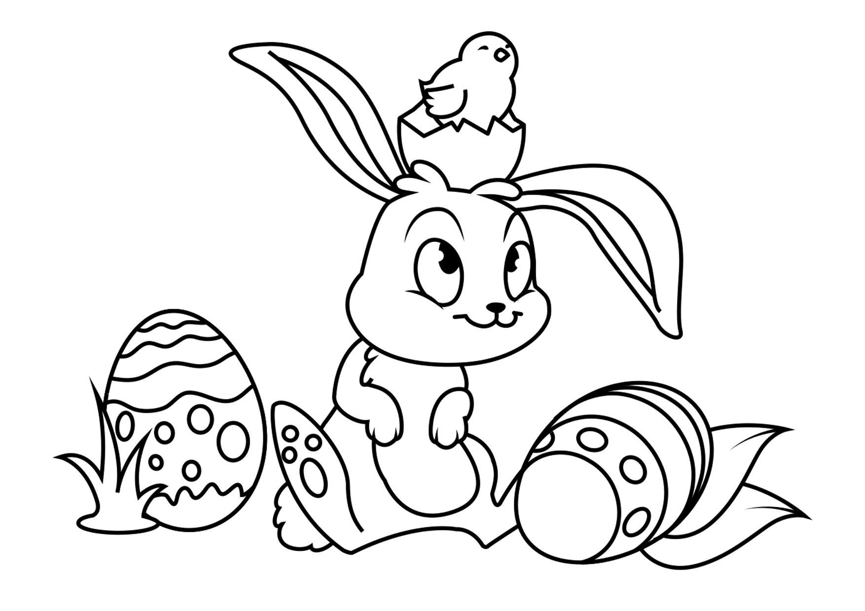 Malvorlage osterhase mit osterkA¼ken